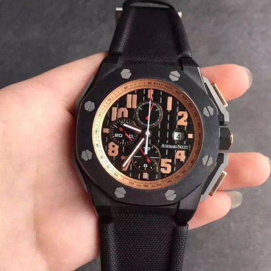 Audemars Piguet-Royal Oak Offshore 44mm BLack Cer/RU Black/Stk JF A3126
