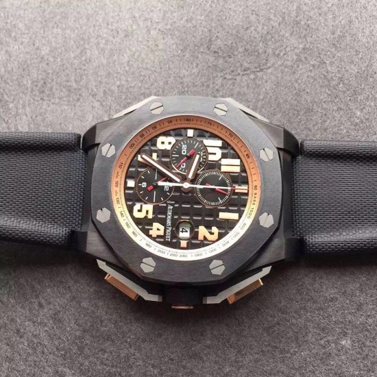 Audemars Piguet-Royal Oak Offshore 44mm BLack Cer/RU Black/Stk JF A3126