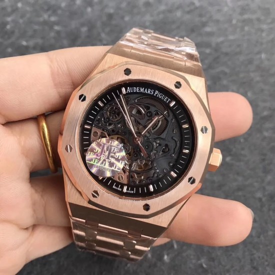 Audemars Piguet-Royal Oak 15407 41mm RG/RG Skeleton Dial JF A3132