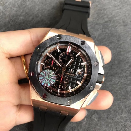 Audemars Piguet-Royal Oak Offshore 26401RO 44mm RG/RU Black Dial JF A7750