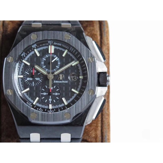 Audemars Piguet-Royal Oak Offshore 26402CE 44mm Cer/RU Black Dial JF A7750