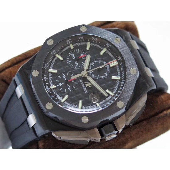 Audemars Piguet-Royal Oak Offshore 26402CE 44mm Cer/RU Black Dial JF A7750