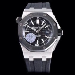 Audemars Piguet-Royal Oak Offshore Diver 15710 42mm SS/RU Black/Stk JF SA3120 Super Clone