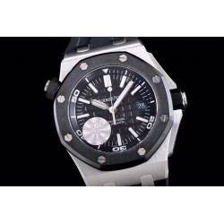 Audemars Piguet-Royal Oak Offshore Diver 15710 42mm SS/RU Black/Stk JF SA3120 Super Clone