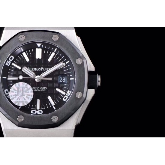 Audemars Piguet-Royal Oak Offshore Diver 15710 42mm SS/RU Black/Stk JF SA3120 Super Clone