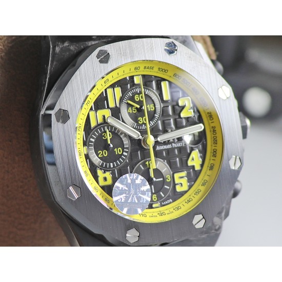 Audemars Piguet-Royal Oak Offshore 42mm Cer/LE Black/Yellow JF A7750