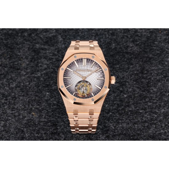 Audemars Piguet-Royal Oak Tourbillon 41mm RG/RG Grey/Stk R8F V2 Flying Tourb