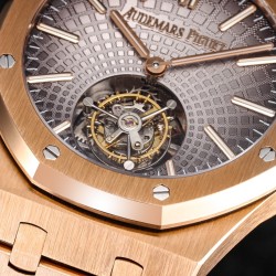 Audemars Piguet-Royal Oak Tourbillon 41mm RG/RG Grey/Stk R8F V2 Flying Tourb