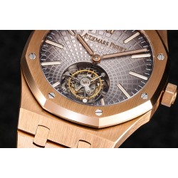 Audemars Piguet-Royal Oak Tourbillon 41mm RG/RG Grey/Stk R8F V2 Flying Tourb