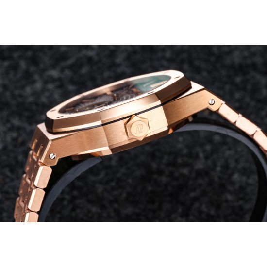 Audemars Piguet-Royal Oak Tourbillon 41mm RG/RG Grey/Stk R8F V2 Flying Tourb