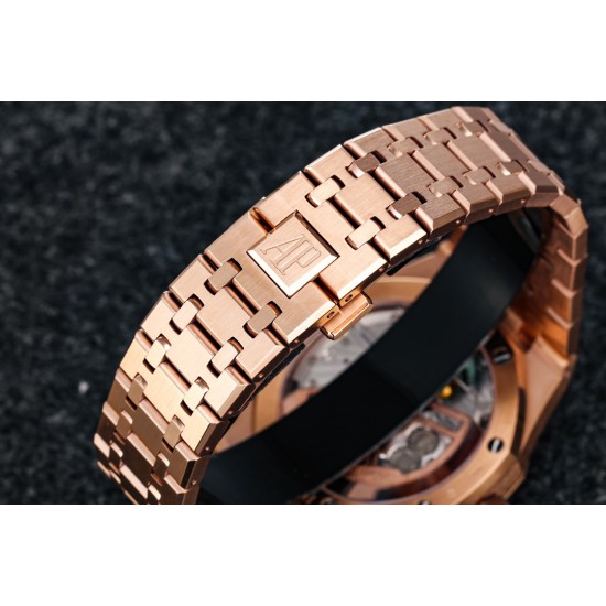 Audemars Piguet-Royal Oak Tourbillon 41mm RG/RG Grey/Stk R8F V2 Flying Tourb