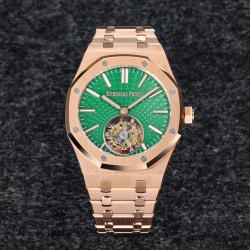 Audemars Piguet-Royal Oak Tourbillon 41mm YG/YG Green/Stk R8F V2 Flying Tourb