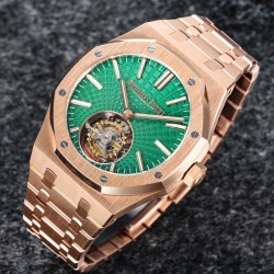 Audemars Piguet-Royal Oak Tourbillon 41mm YG/YG Green/Stk R8F V2 Flying Tourb