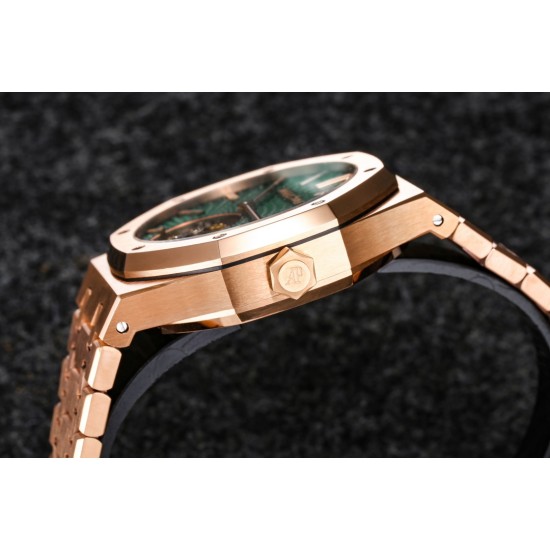 Audemars Piguet-Royal Oak Tourbillon 41mm YG/YG Green/Stk R8F V2 Flying Tourb