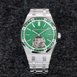 Audemars Piguet-Royal Oak Tourbillon Dia 41mm SS/SS Green/Stk R8F V2 Flying Tourb