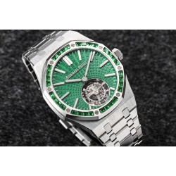 Audemars Piguet-Royal Oak Tourbillon Dia 41mm SS/SS Green/Stk R8F V2 Flying Tourb