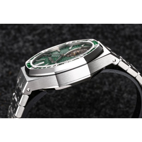 Audemars Piguet-Royal Oak Tourbillon Dia 41mm SS/SS Green/Stk R8F V2 Flying Tourb