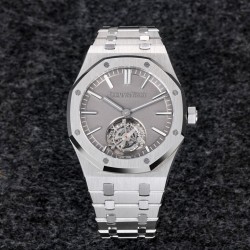 Audemars Piguet-Royal Oak Tourbillon 41mm SS/SS Grey/Stk R8F V2 Flying Tourb