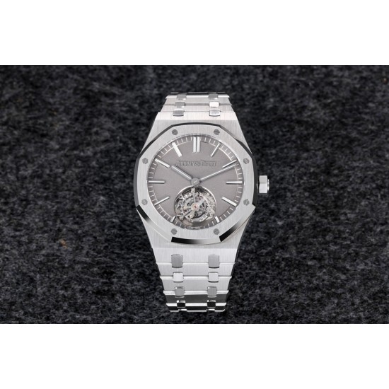 Audemars Piguet-Royal Oak Tourbillon 41mm SS/SS Grey/Stk R8F V2 Flying Tourb