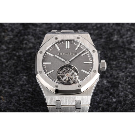 Audemars Piguet-Royal Oak Tourbillon 41mm SS/SS Grey/Stk R8F V2 Flying Tourb