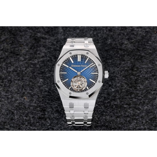 Audemars Piguet-Royal Oak Tourbillon 41mm SS/SS Blue/Stk R8F V2 Flying Tourb