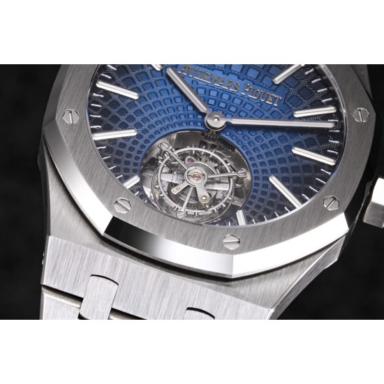 Audemars Piguet-Royal Oak Tourbillon 41mm SS/SS Blue/Stk R8F V2 Flying Tourb
