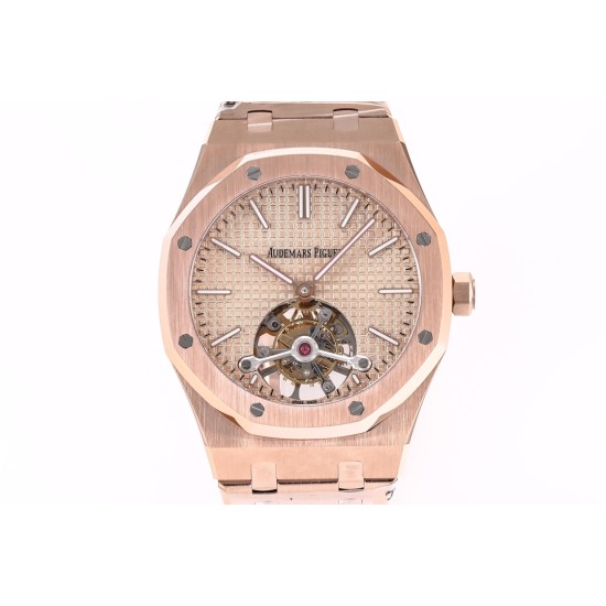 Audemars Piguet-Royal Oak Extra Thin Tourb RG/RG Rose JF Flying Tourb