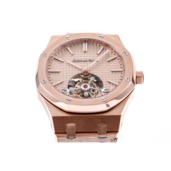 Audemars Piguet-Royal Oak Extra Thin Tourb RG/RG Rose JF Flying Tourb