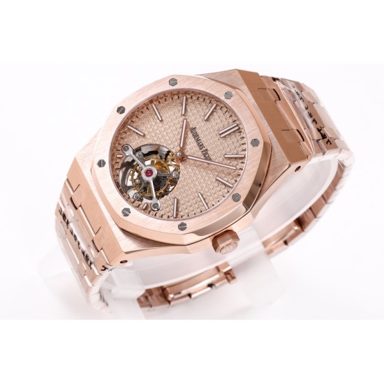 Audemars Piguet-Royal Oak Extra Thin Tourb RG/RG Rose JF Flying Tourb