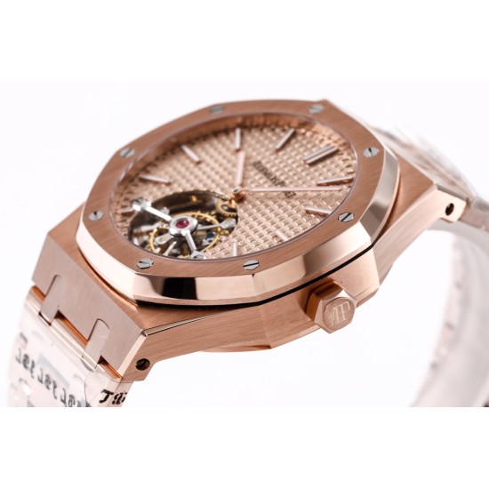 Audemars Piguet-Royal Oak Extra Thin Tourb RG/RG Rose JF Flying Tourb