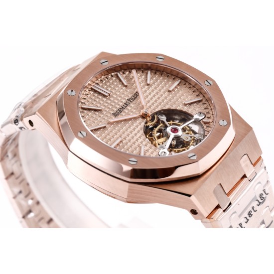 Audemars Piguet-Royal Oak Extra Thin Tourb RG/RG Rose JF Flying Tourb