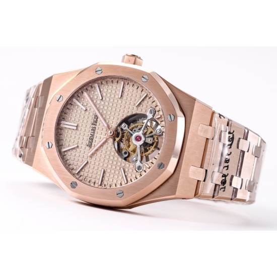 Audemars Piguet-Royal Oak Extra Thin Tourb RG/RG Rose JF Flying Tourb