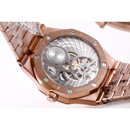 Audemars Piguet-Royal Oak Extra Thin Tourb RG/RG Rose JF Flying Tourb