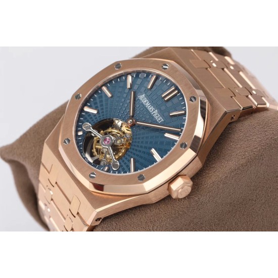 Audemars Piguet-Royal Oak Extra Thin Tourb RG/RG Blue JF Flying Tourb