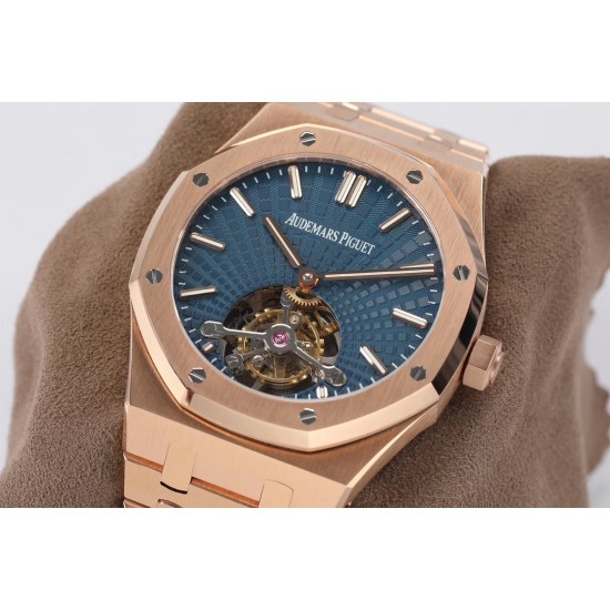 Audemars Piguet-Royal Oak Extra Thin Tourb RG/RG Blue JF Flying Tourb