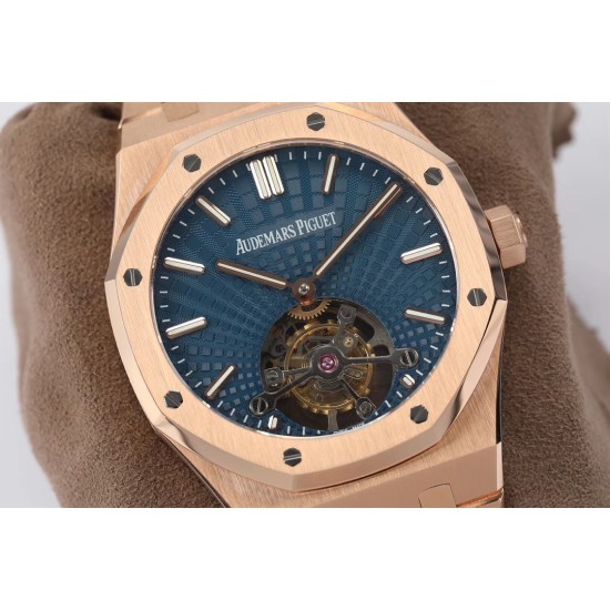 Audemars Piguet-Royal Oak Extra Thin Tourb RG/RG Blue JF Flying Tourb