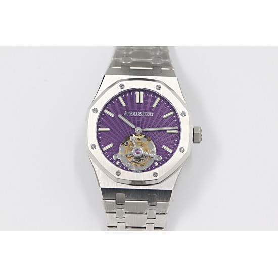 Audemars Piguet-Royal Oak Tourbillon SS/SS Purple Flying Tourbillon