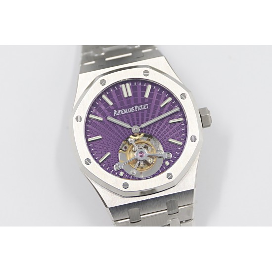 Audemars Piguet-Royal Oak Tourbillon SS/SS Purple Flying Tourbillon