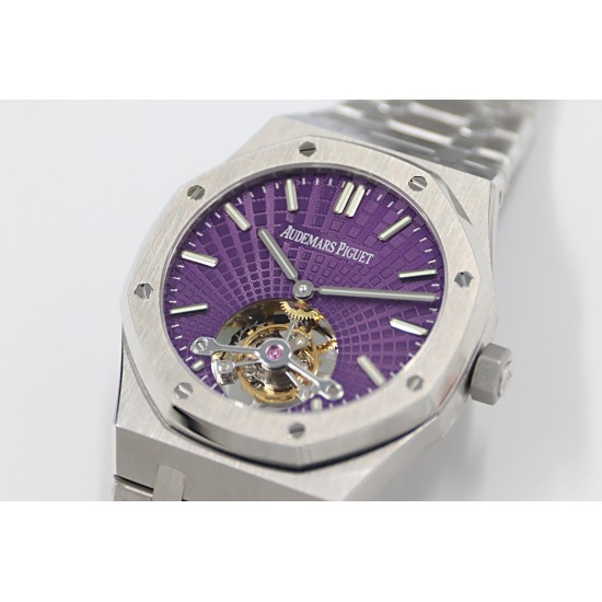 Audemars Piguet-Royal Oak Tourbillon SS/SS Purple Flying Tourbillon