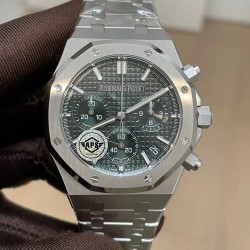 Audemars Piguet-Royal Oak Chrono 26240ST 41mm SS/SS Green Dial APS SH4401 Super Clone