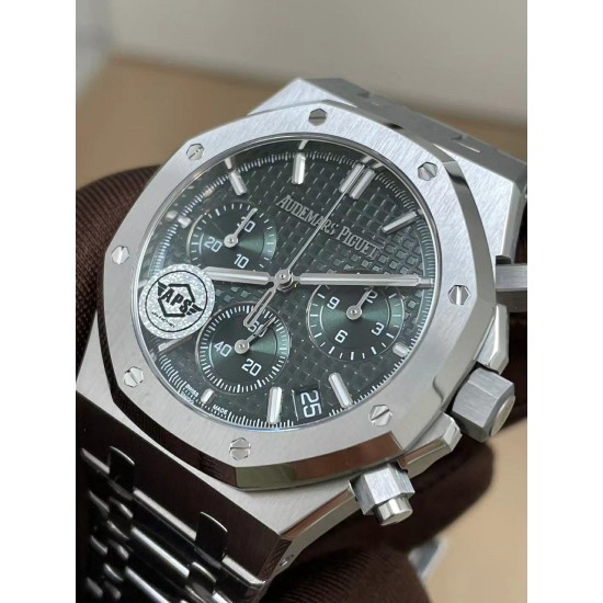Audemars Piguet-Royal Oak Chrono 26240ST 41mm SS/SS Green Dial APS SH4401 Super Clone