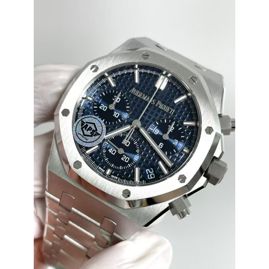 Audemars Piguet-Royal Oak Chrono 26240ST 41mm SS/SS Blue Dial APS SH4401 Super Clone