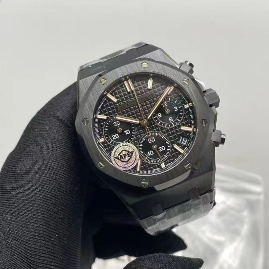Audemars Piguet-Royal Oak Chrono 26240CE 41mm Ceramic/Cer Black Dial APS SH4401 Super Clone