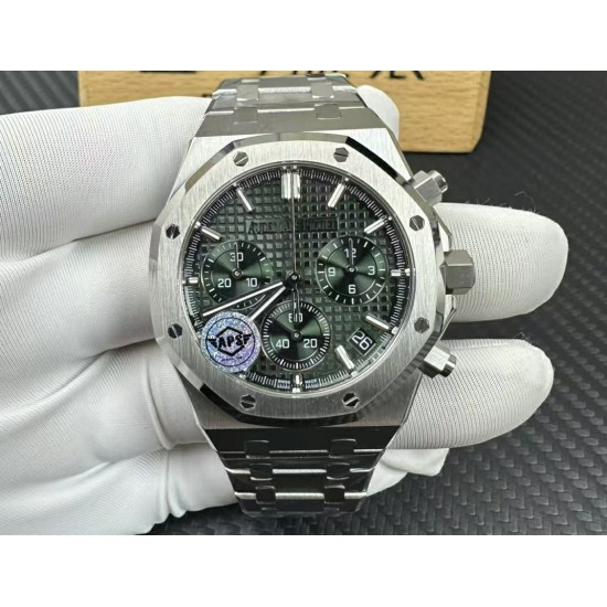 Audemars Piguet-Royal Oak Chrono 26240ST 41mm SS/SS Green Dial APS SH4401 Super Clone