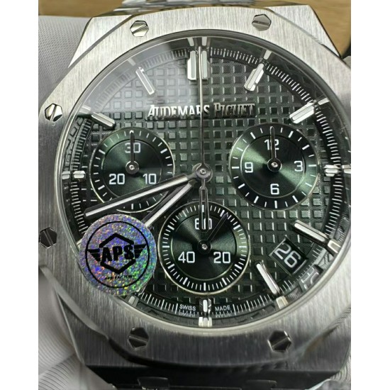 Audemars Piguet-Royal Oak Chrono 26240ST 41mm SS/SS Green Dial APS SH4401 Super Clone
