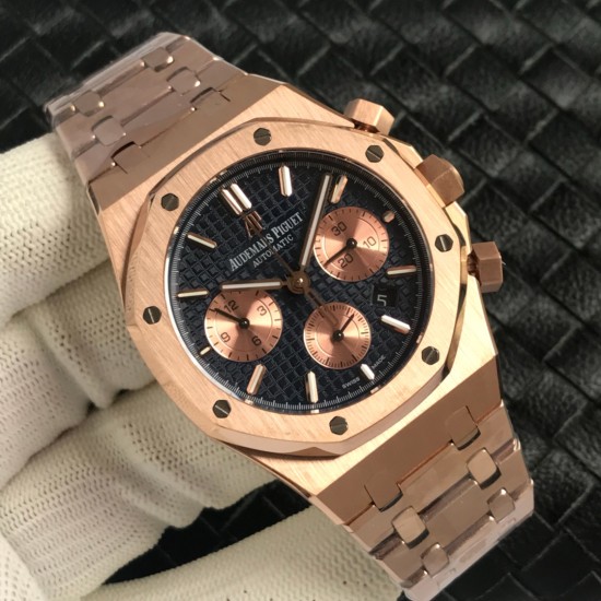Audemars Piguet-Royal Oak Chronograph 26331ST RG/RG Black OMF A7750
