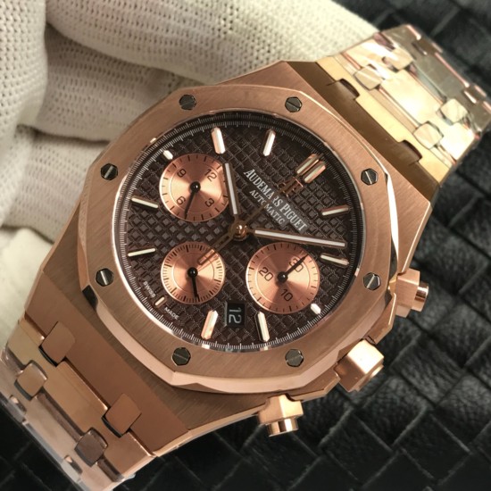 Audemars Piguet-Royal Oak Chronograph 26331ST RG/RG Brown OMF A7750