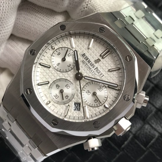 Audemars Piguet-Royal Oak Chrono 26331ST 41mm SS/SS White/Blk BF A7750