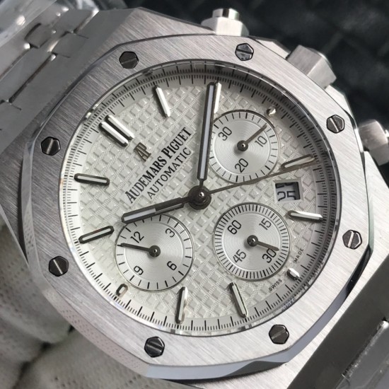 Audemars Piguet-Royal Oak Chrono 26331ST 41mm SS/SS White/Blk BF A7750