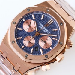 Audemars Piguet-Royal Oak Chronograph 26331ST RG/RG Blue OMF A7750